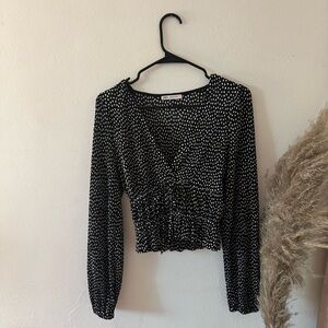 Zara polka dot satin top